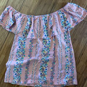 Off the Shoulder Floral Ruffle